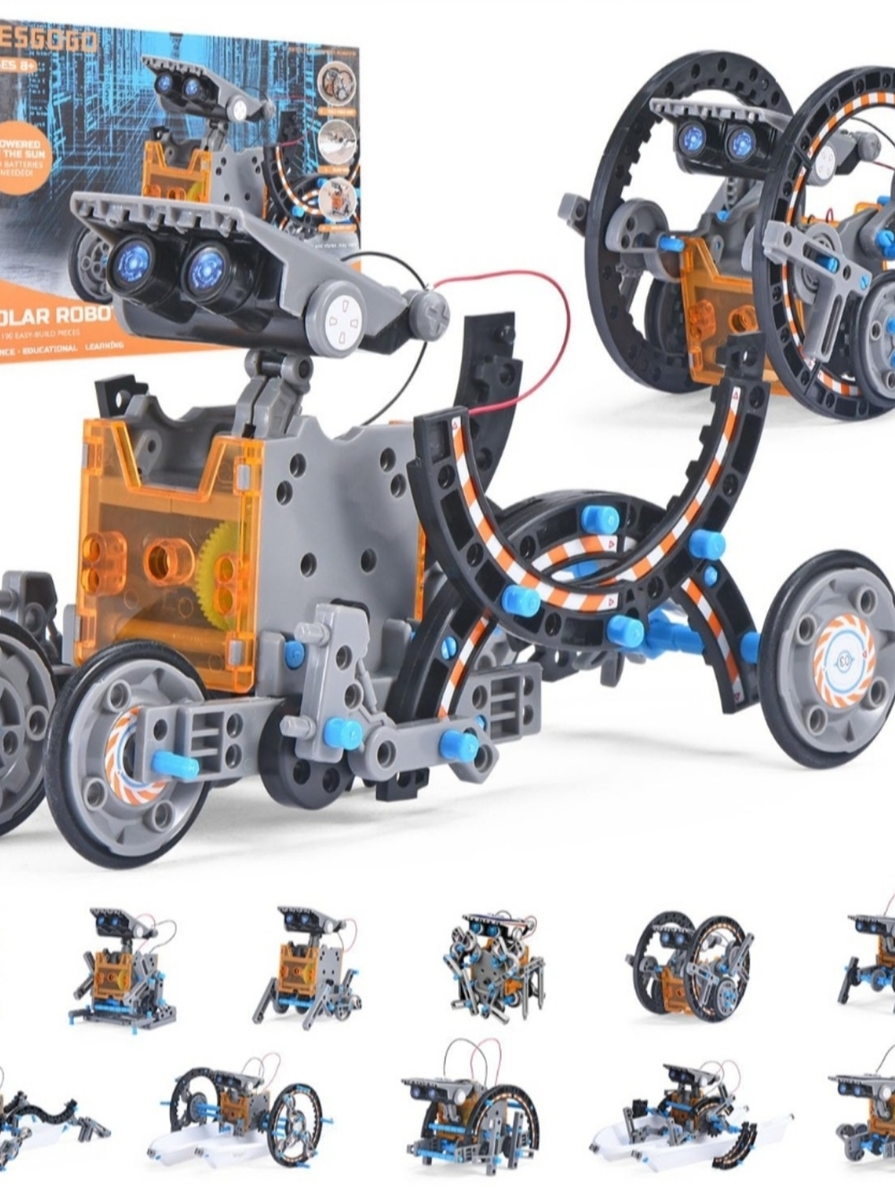 AESGOGO 12-in-1 Solar Robot Creation Kit Damaged Box Missing Decals & Emory File